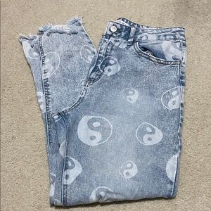 Tinseltown Light Blue Jeans with Smiley Pattern